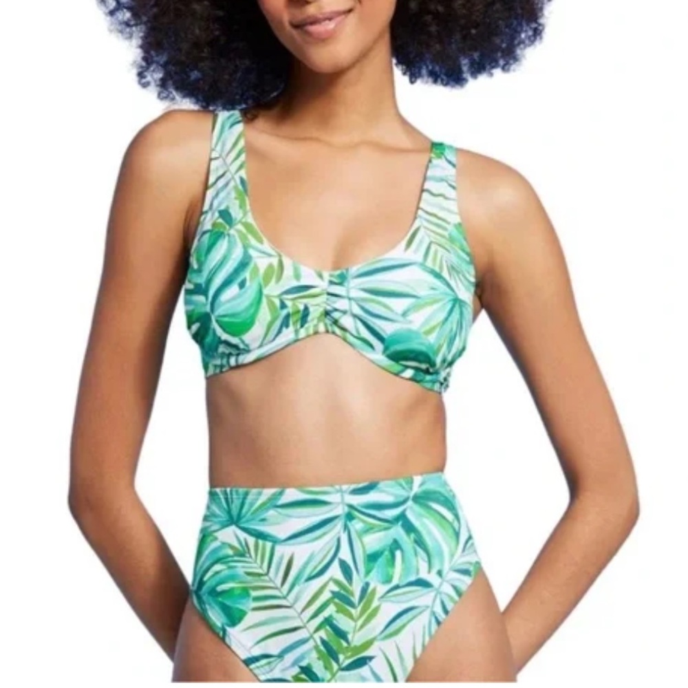 Shade & Shore Tropical Green Bikini Set
